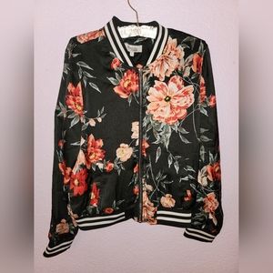 Floral Graphic Bomber Jacket